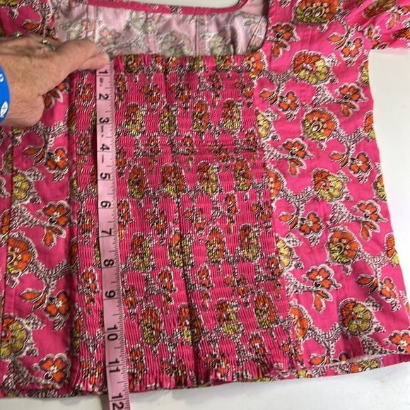 J.CREW COLLECTION PUFF SLEEVE SQUARE NECK TOP IN RATTI PINK BLOOMS PRINT SZ 4 - Picture 14 of 16